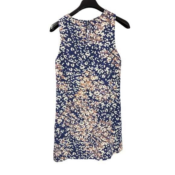 Catherine Malandrino Blue Orange White Abstract Leopard Print Dress 12  Shift - Picture 2 of 5